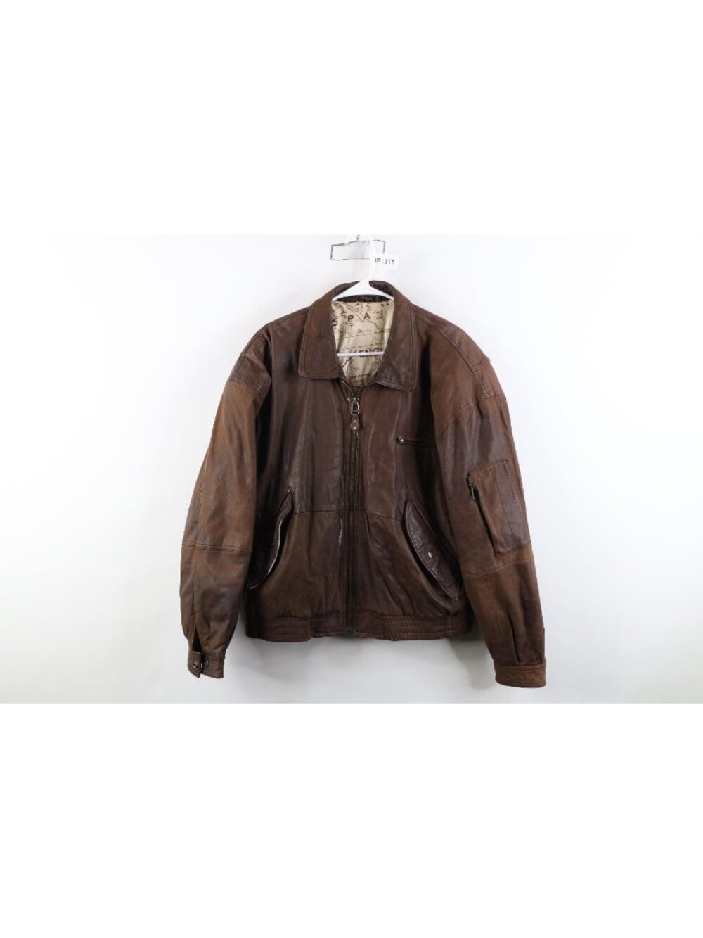 Vtg 90s Streetwear Mens 42 Distressed Suede Leather Flight Bomber Jacket Brown